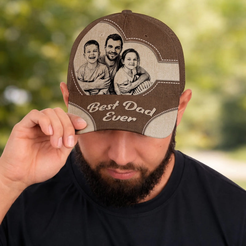 Custom Photo Cap - Personalized Father's Day Gifts For Dad, Grandpa - Best Dad In The World