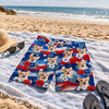 Custom Photo Tropical Hawaiian Aloha Men Beach Shorts - Personalized Summer Vacation And Travel Gifts For Dog Cat Lovers, Dog Dad And Mom, Cat Owners - Tropical Flowers, Happy Paws