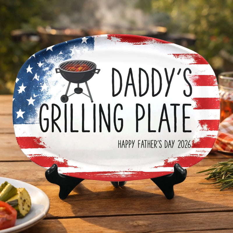 Custom Platter - Personalized Father's Day Birthday Gifts For Dad, Grandpa - Built On Food And Love