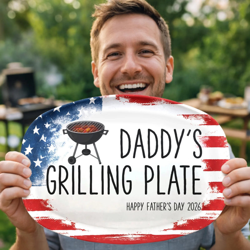 Custom Platter - Personalized Father's Day Birthday Gifts For Dad, Grandpa - Built On Food And Love