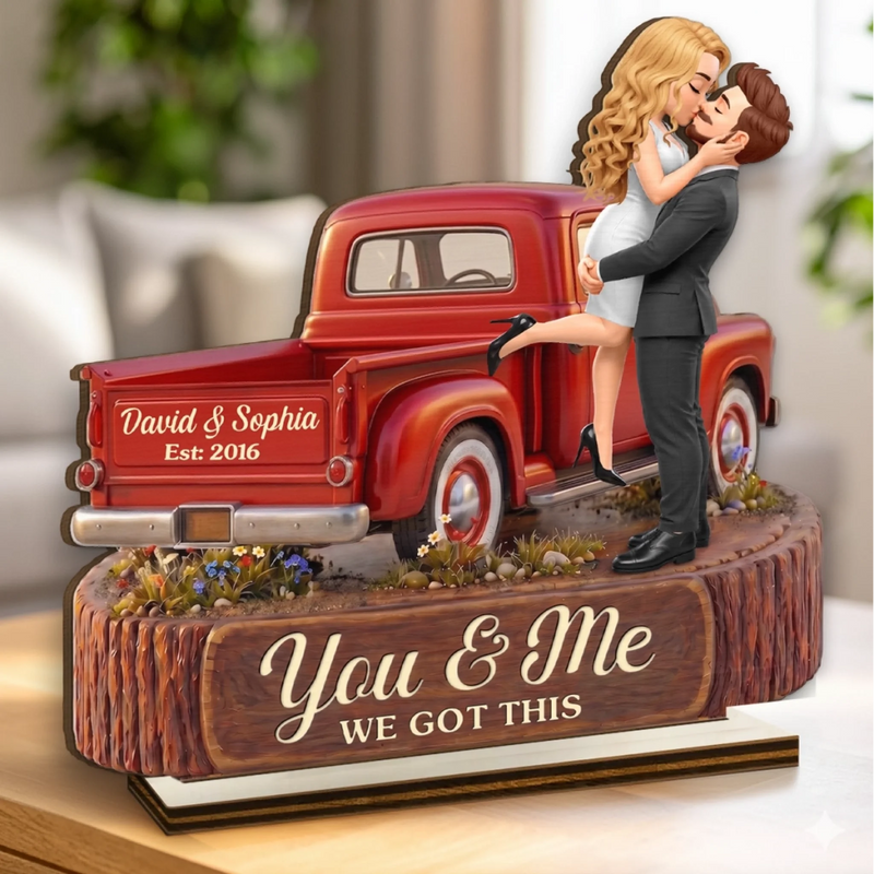 Custom 2-Layered Wooden Plaque - Personalized Anniversary Wedding Gifts For Husband And Wife, Him And Her - Riding Through Life Together