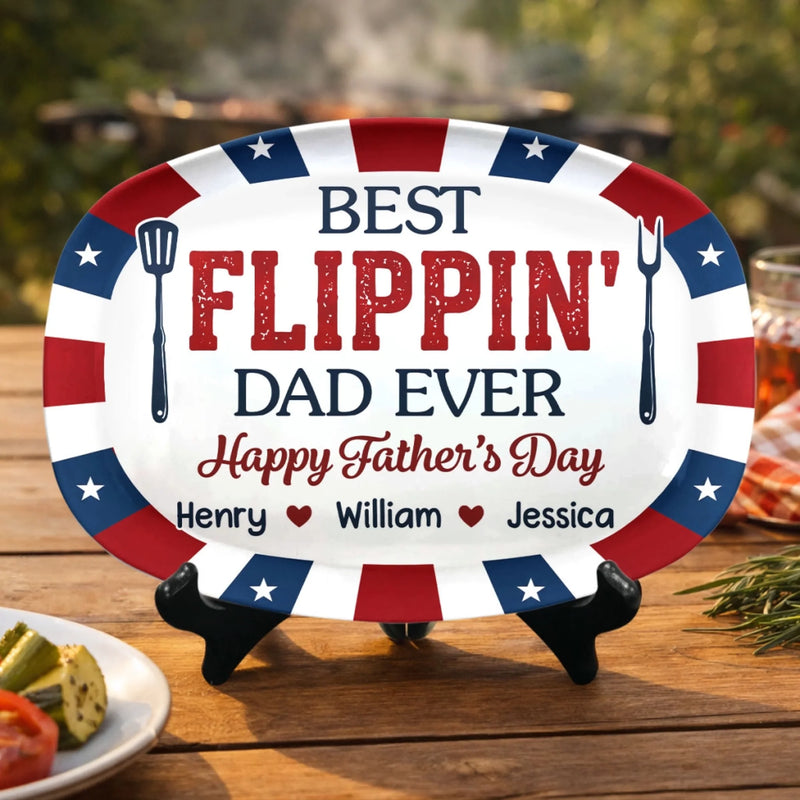 Custom Platter - Personalized Father's Day Birthday Gifts For Dad, Grandpa - Made With Love Served Proud