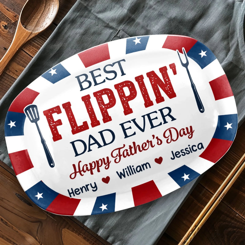 Custom Platter - Personalized Father's Day Birthday Gifts For Dad, Grandpa - Made With Love Served Proud