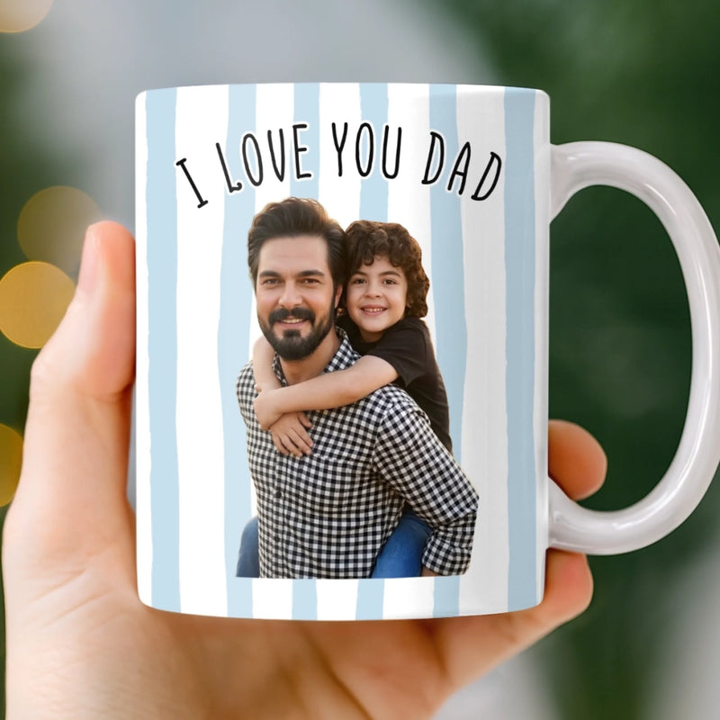 Custom Photo Mug - Personalized Father's Day Birthday Gifts For Dad, Grandpa - Family First Every Sip