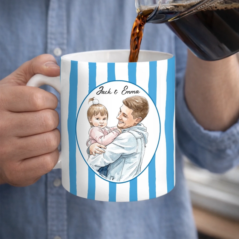 Custom Photo Accent Mug - Personalized Father's Day Birthday Gifts For Dad, Grandpa - Legendary Dad Energy