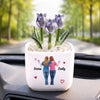Custom Glass Everlasting Tulips - Personalized Best Friend Birthday Gifts For Women, Besties, Sisters, BFF - Ride Or Die, Literally