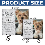 Custom Pet Photo Memorial Decor - Personalized Stone With Stand