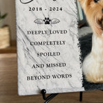 Custom Pet Photo Memorial Decor - Personalized Stone With Stand