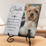 Custom Pet Photo Memorial Decor - Personalized Stone With Stand