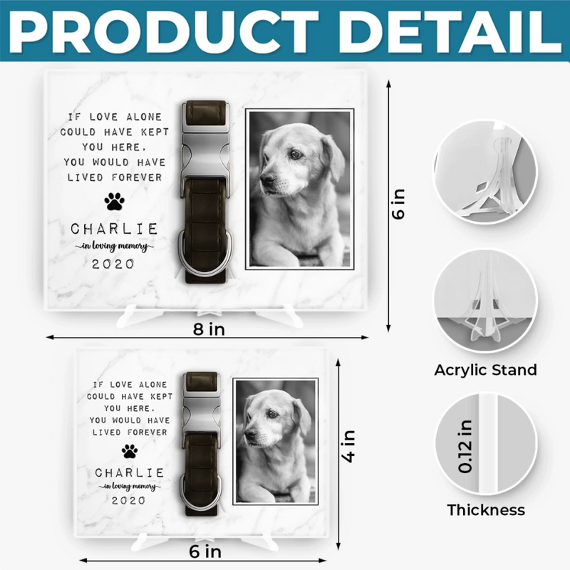 Custom Photo Collar Plaque With Stand - Personalized Pet Memorial Sympathy Gifts For Dogs, Cats - Until We Meet Again In Heaven