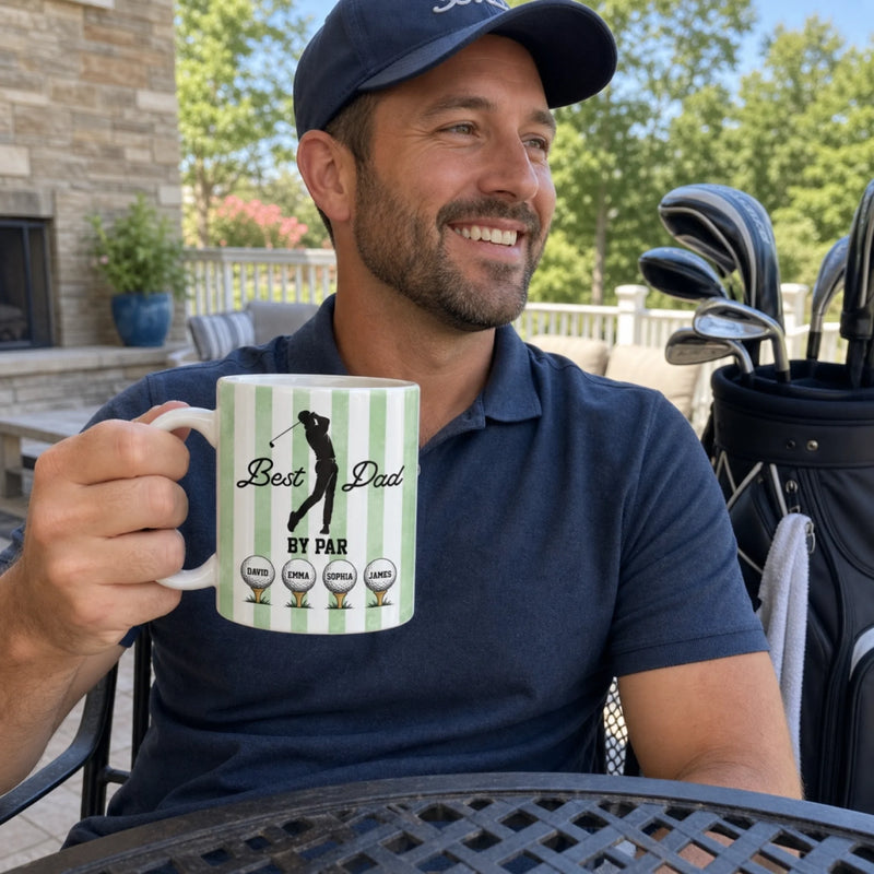 Custom Mug - Personalized Father's Day Birthday Golf Gifts For Dad, Grandpa - Swing Easy Enjoy Life