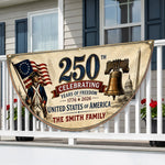 Custom Non-Pleated Fan Flag -  Personalized America 250th Anniversary Gifts For Mom, Dad, Brother, Sister, Kids - Celebrating 250 Years Strong