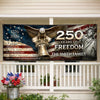 Custom Polyester Outdoor Banner - Personalized America 250th Anniversary Gifts For Mom, Dad, Brother, Sister, Kids - Freedom Looks Good On