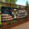 Custom Polyester Outdoor Banner - Personalized America 250th Anniversary Gifts For Mom, Dad, Brother, Sister, Kids - Freedom Looks Good On