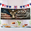 Custom Polyester Outdoor Banner - Personalized America 250th Anniversary Gifts For Mom, Dad, Brother, Sister, Kids - Freedom Looks Good On