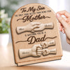 Custom 2-Layered Wooden Plaque - Personalized Father's Day Birthday Gifts For Son - Watching You Be A Dad