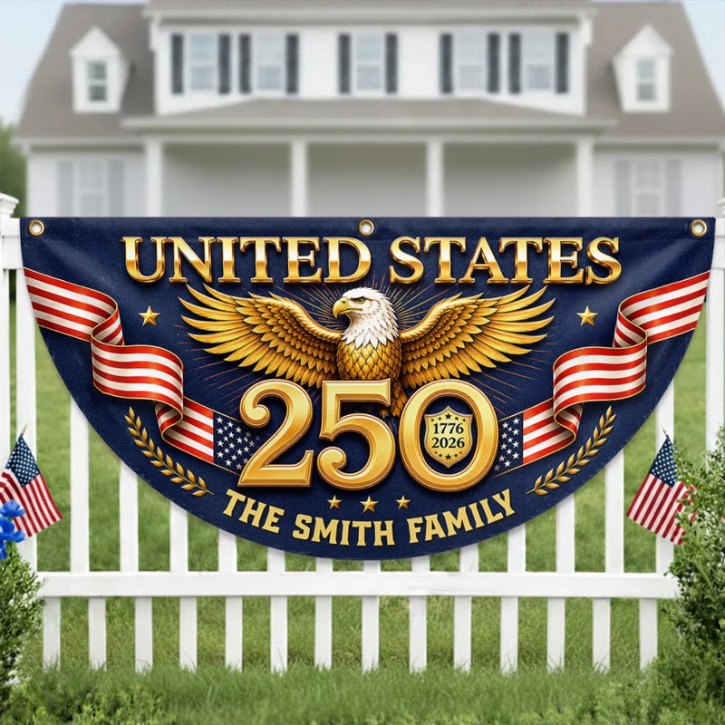 Custom Non-Pleated Fan Flag -  Personalized America 250th Anniversary Gifts For Mom, Dad, Brother, Sister, Kids - Proud Loud American