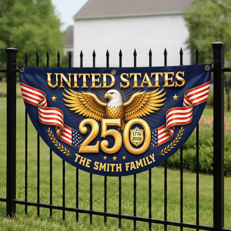 Custom Non-Pleated Fan Flag -  Personalized America 250th Anniversary Gifts For Mom, Dad, Brother, Sister, Kids - Proud Loud American