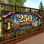 Custom Outdoor Banner - Personalized America 250th Anniversary Gifts For Mom, Dad, Brother, Sister, Kids - Freedom And Pride