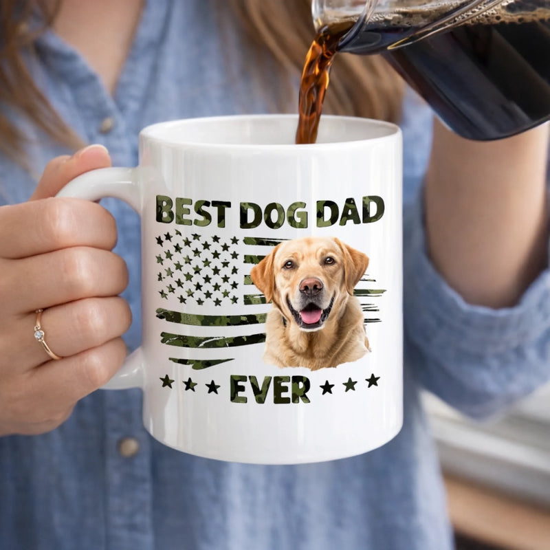 Custom Photo Mug - Personalized Father's Day Birthday Gifts For Dog Cat Lovers, Dog Dad And Mom, Cat Owners - Love Comes With Fur