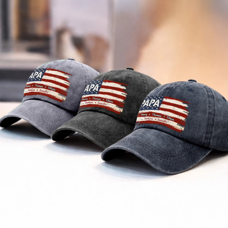Custom Cap - Personalized Father's Day Birthday Gifts For Dad, Grandpa - Dad Is Always My Hero