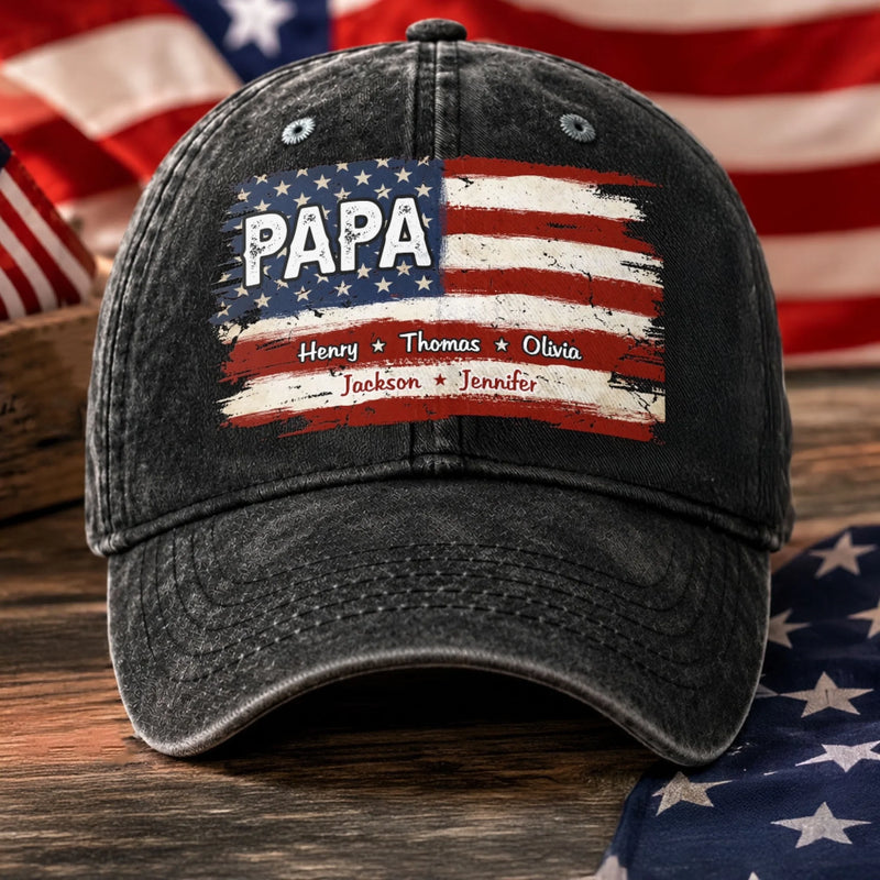 Custom Cap - Personalized Father's Day Birthday Gifts For Dad, Grandpa - Dad Is Always My Hero