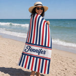 Custom Beach Towel - Personalized America 250th Anniversary, Summer Vacation And Travel Gifts For Best Friends, Family - Summer Vibes USA Edition