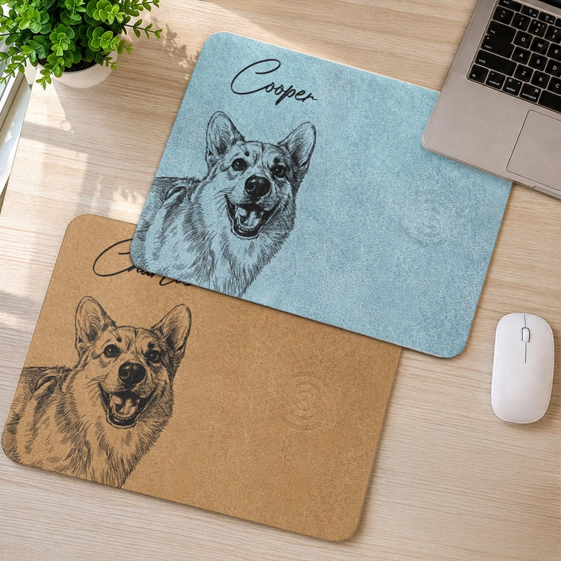 Custom Photo Charging Mat - Personalized Father's Day Birthday Gifts For Dog Cat Lovers, Dog Dad And Mom, Cat Owners - Pets Make A House Home
