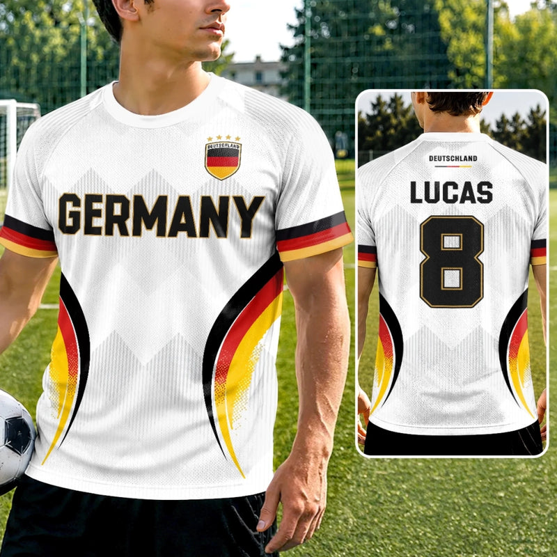 Custom Men's Germany 2026 Jersey Shirt - Personalized Birthday Gifts For Soccer Lovers, Sports Fans, Sports Lovers - Chasing Goals And Glory