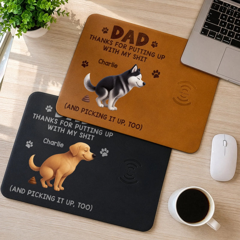Custom Charging Mat - Personalized Father's Day Birthday Gifts For Dog Cat Lovers, Dog Dad And Mom, Cat Owners - Pet Hair Fully Charged