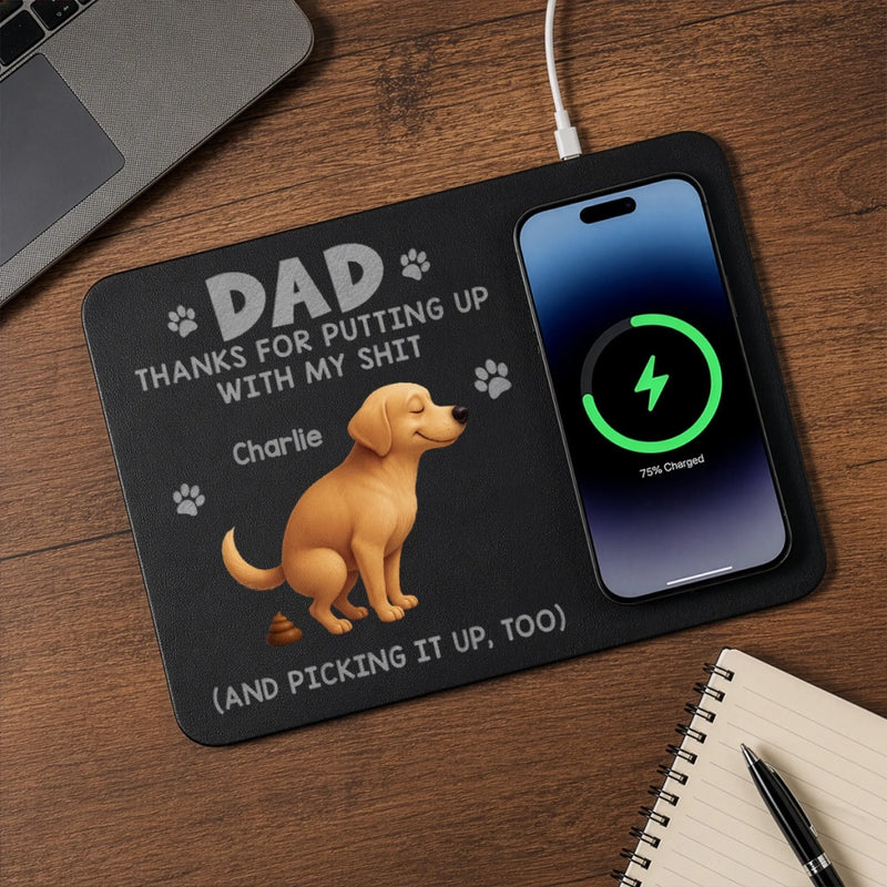 Custom Charging Mat - Personalized Father's Day Birthday Gifts For Dog Cat Lovers, Dog Dad And Mom, Cat Owners - Pet Hair Fully Charged