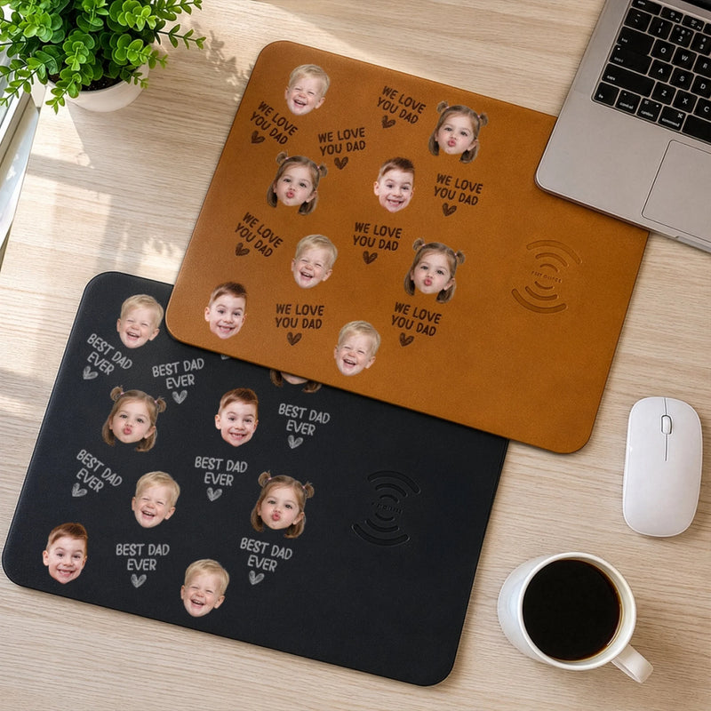 Custom Photo Charging Mat - Personalized Father's Day Birthday Gifts For Dad, Grandpa - Dad Makes Life Better
