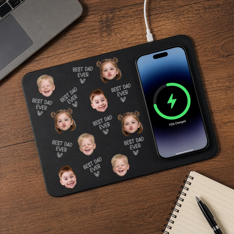 Custom Photo Charging Mat - Personalized Father's Day Birthday Gifts For Dad, Grandpa - Dad Makes Life Better