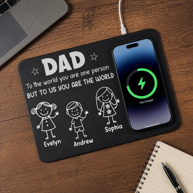 Custom Charging Mat - Personalized Father's Day Birthday Gifts For Dad, Grandpa - Forever Proud Of Dad