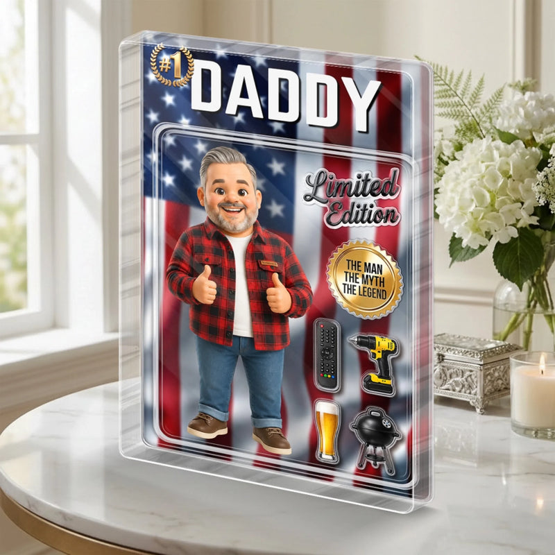 Custom Photo Toy Box Acrylic Plaque - Personalized Father's Day Birthday Gifts For Dad, Grandpa - Dad Mode Always Active