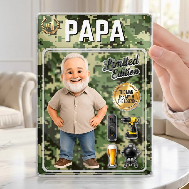 Custom Photo Toy Box Acrylic Plaque - Personalized Father's Day Birthday Gifts For Dad, Grandpa - Dad Mode Always Active