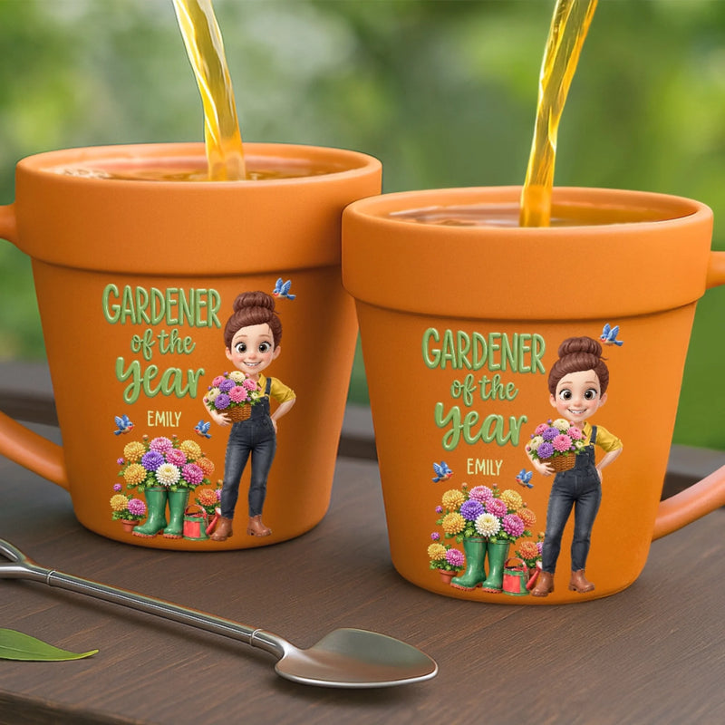 Custom Plant Pot Ceramic Mug - Personalized Birthday Garden Gifts For Gardeners - Proud Plant Mom Energy