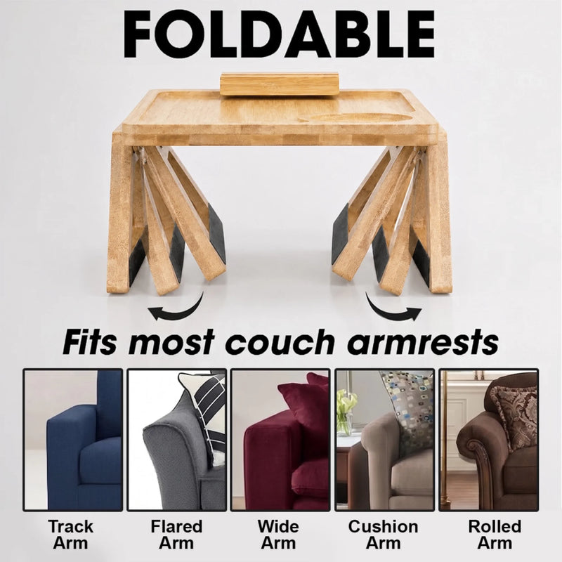 Custom Photo Wooden Couch Arm Table - Personalized Father's Day Birthday Gifts For Dad, Grandpa - Dad Makes Every Moment Special
