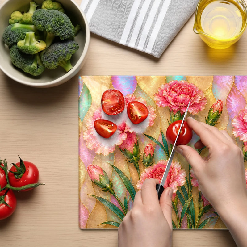 Custom Tempered Glass Cutting Board - Personalized Birthday Gifts For Her, Friends, Sisters, Daughters, Mom, Grandma - Strong Beautiful Unstoppable