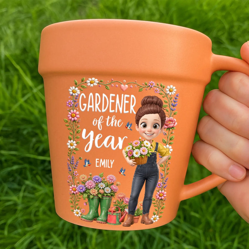 Custom Plant Pot Ceramic Mug - Personalized Birthday Garden Gifts For Gardeners - Born To Grow Beautiful Things