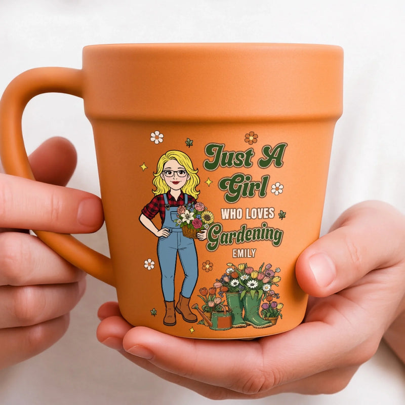 Custom Plant Pot Ceramic Mug - Personalized Birthday Garden Gifts For Gardeners - Her Favorite Backyard Escape