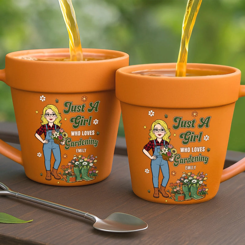 Custom Plant Pot Ceramic Mug - Personalized Birthday Garden Gifts For Gardeners - Her Favorite Backyard Escape