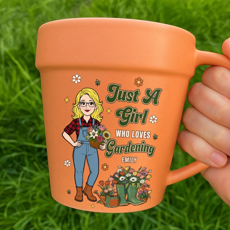 Custom Plant Pot Ceramic Mug - Personalized Birthday Garden Gifts For Gardeners - Her Favorite Backyard Escape