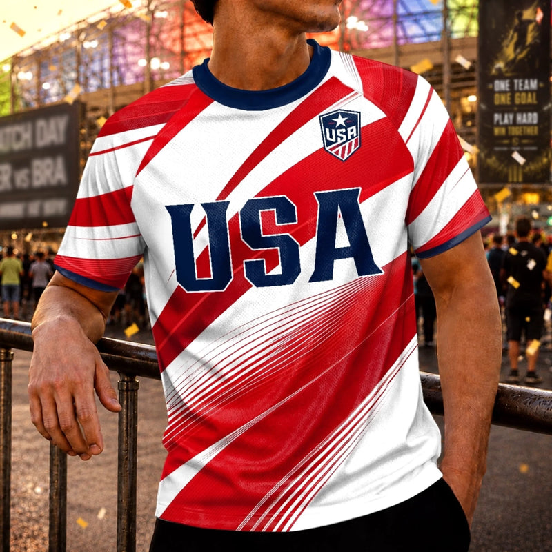 Custom Men's USA 2026 Jersey Shirt - Personalized Birthday Gifts For Soccer Lovers, Sports Fans, Sports Lovers - Land Of The Free, Home Of Soccer
