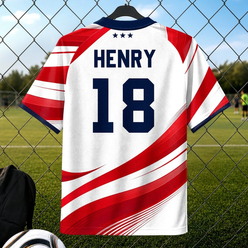 Custom Men's USA 2026 Jersey Shirt - Personalized Birthday Gifts For Soccer Lovers, Sports Fans, Sports Lovers - Land Of The Free, Home Of Soccer