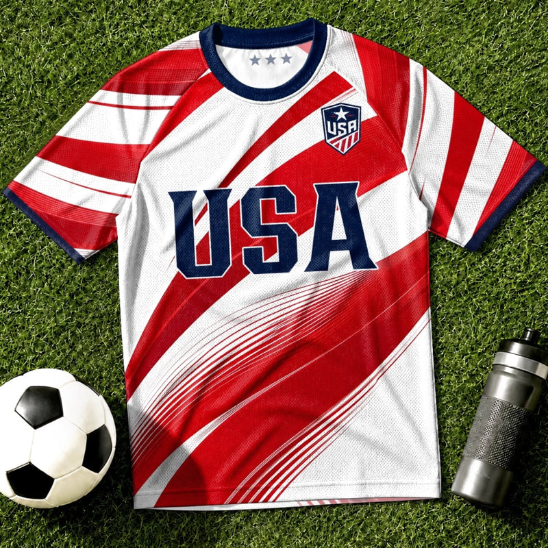Custom Men's USA 2026 Jersey Shirt - Personalized Birthday Gifts For Soccer Lovers, Sports Fans, Sports Lovers - Land Of The Free, Home Of Soccer