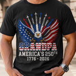 Custom Unisex T-shirt, Premium T-shirt, Hoodie – Personalized America 250th Anniversary Gifts For Dad, Grandpa – Generations Of Freedom
