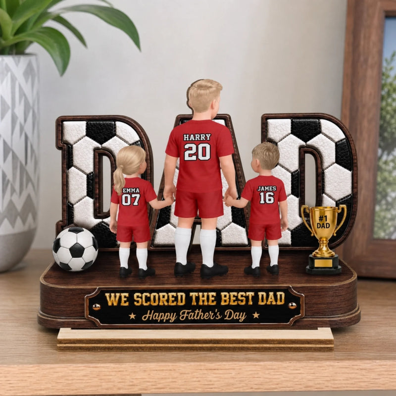 Custom LA 2026 Soccer Dad 2-Layered Wooden Plaque - Personalized Father's Day Gifts For Dad, Grandpa, Soccer Lovers, Sports Fans, Sports Lovers - Raised On Soccer Passion