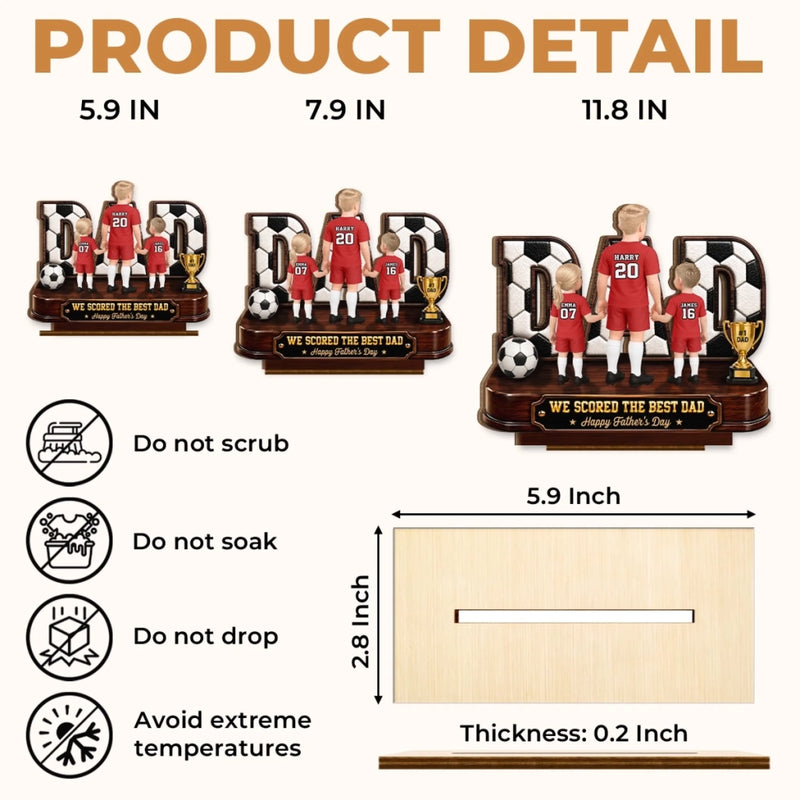 Custom LA 2026 Soccer Dad 2-Layered Wooden Plaque - Personalized Father's Day Gifts For Dad, Grandpa, Soccer Lovers, Sports Fans, Sports Lovers - Raised On Soccer Passion