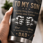 Custom Tumbler - Personalized Father's Day Birthday Gifts For Son - Son You Make Me Proud Every Day